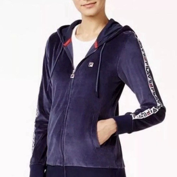 đź’•Fila Velour Dark Blue Tracksuit Size M / L - Picture 9 of 12